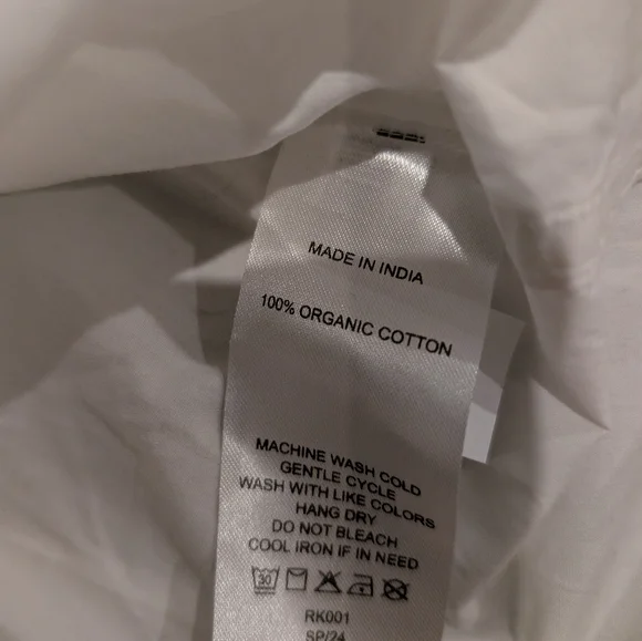 Quince Women's 100% Organic Cotton Poplin Long Sleeve Boyfriend Shirt White S N - Picture 4 of 4